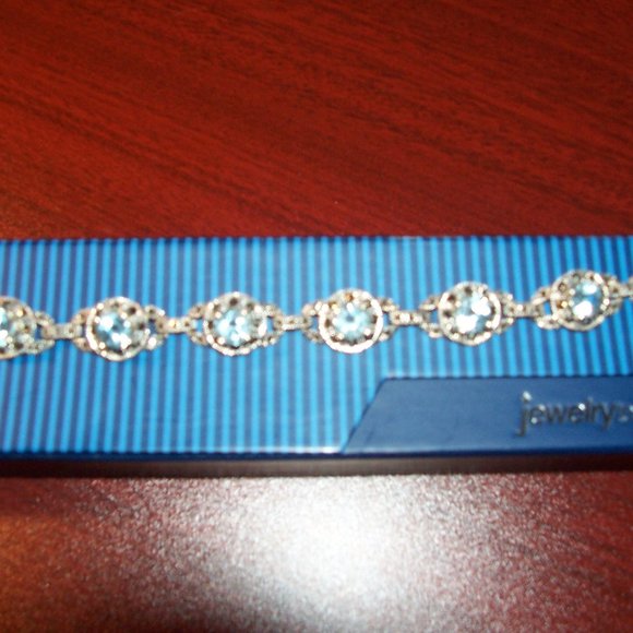 Blue Topaz Marcasite Bracelet - Picture 2 of 5